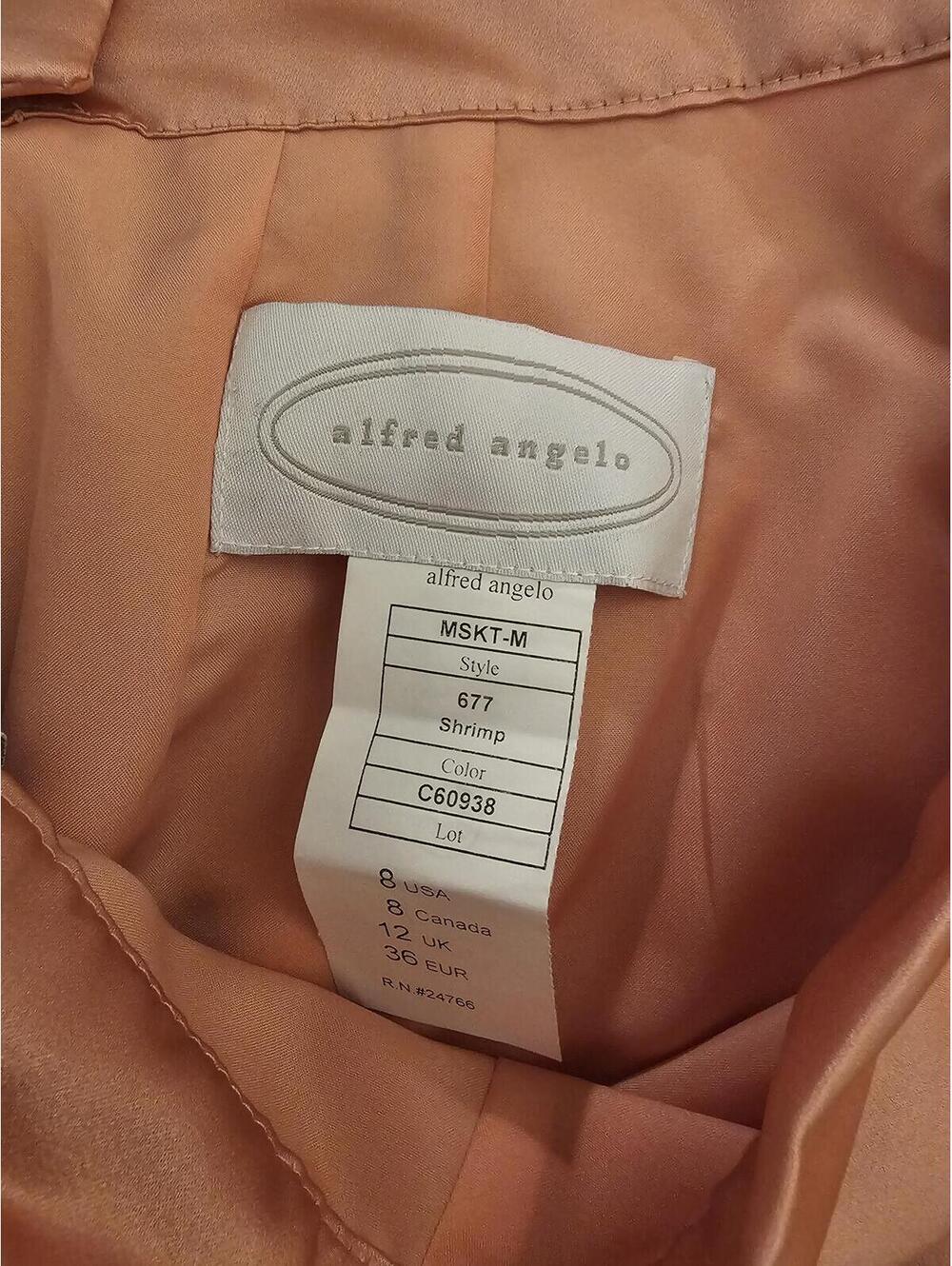 NWT Alfred Angelo Skirt Light Pink Womens Size 8 Satin - Picture 7 of 8